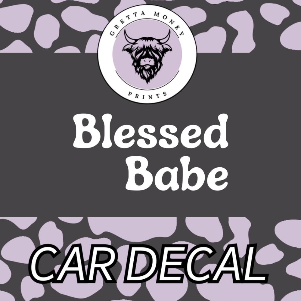 Blessed Babe Simple Font Car Decal